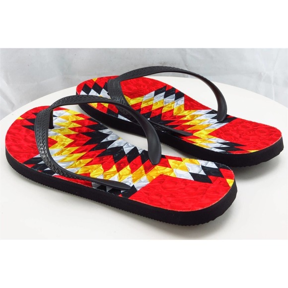 Sublimation Size Medium M Multicolor‎ Flip Flop Synthetic Men Shoes - Picture 7 of 9